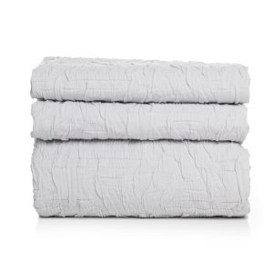 3D Βαμβακερή Ανάγλυφη Πετροπλυμένη Πετσέτα Desiree σε 4 Αποχρώσεις Προσώπου | 55x80cm Γκρι απαλό