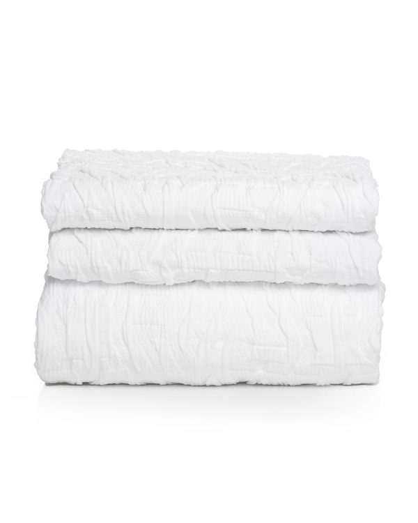 3D Βαμβακερή Ανάγλυφη Πετροπλυμένη Πετσέτα Desiree σε 4 Αποχρώσεις Προσώπου | 55x80cm Άσπρο